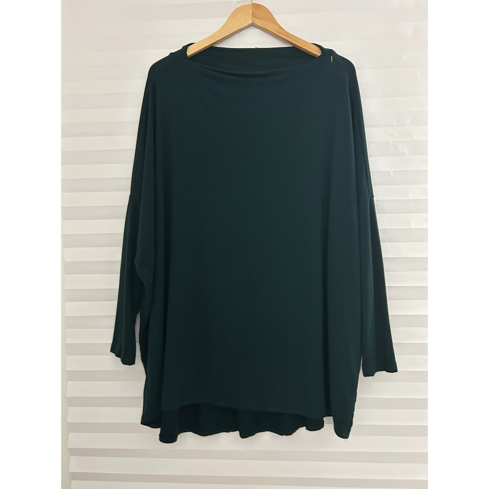 Bryn Walker Casbah Top Forest Green Rayon Spandex Dolman Sleeve Tunic Large